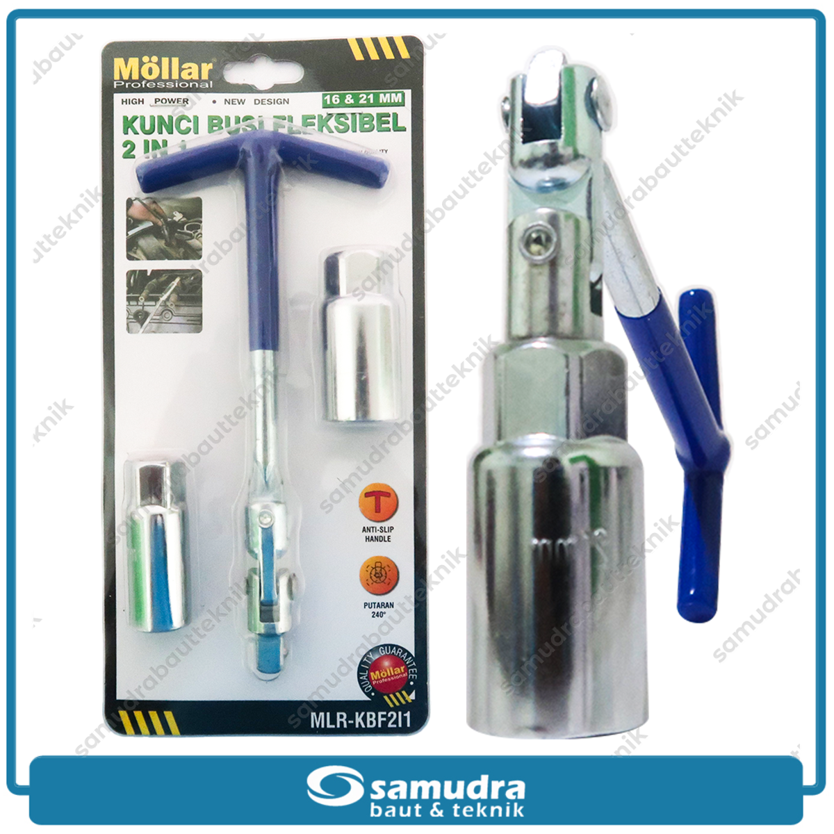 MOLLAR KBF2I1 Kunci Sok T Busi 2 in 1 (16 & 21 mm)
