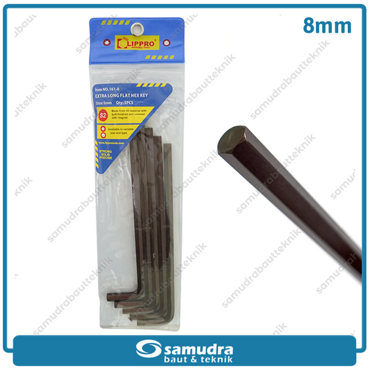 LIPPRO 161-8.0 Kunci L Panjang Extra Long Flat 8 mm