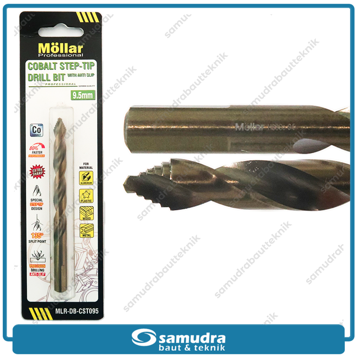 MOLLAR CST095 Mata Bor Cobalt Step-Tip 9.5 mm