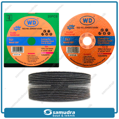 WD 1 PAK 20 Pcs Mata Gerinda Potong Besi Stainless Cutting Gurinda 4x1