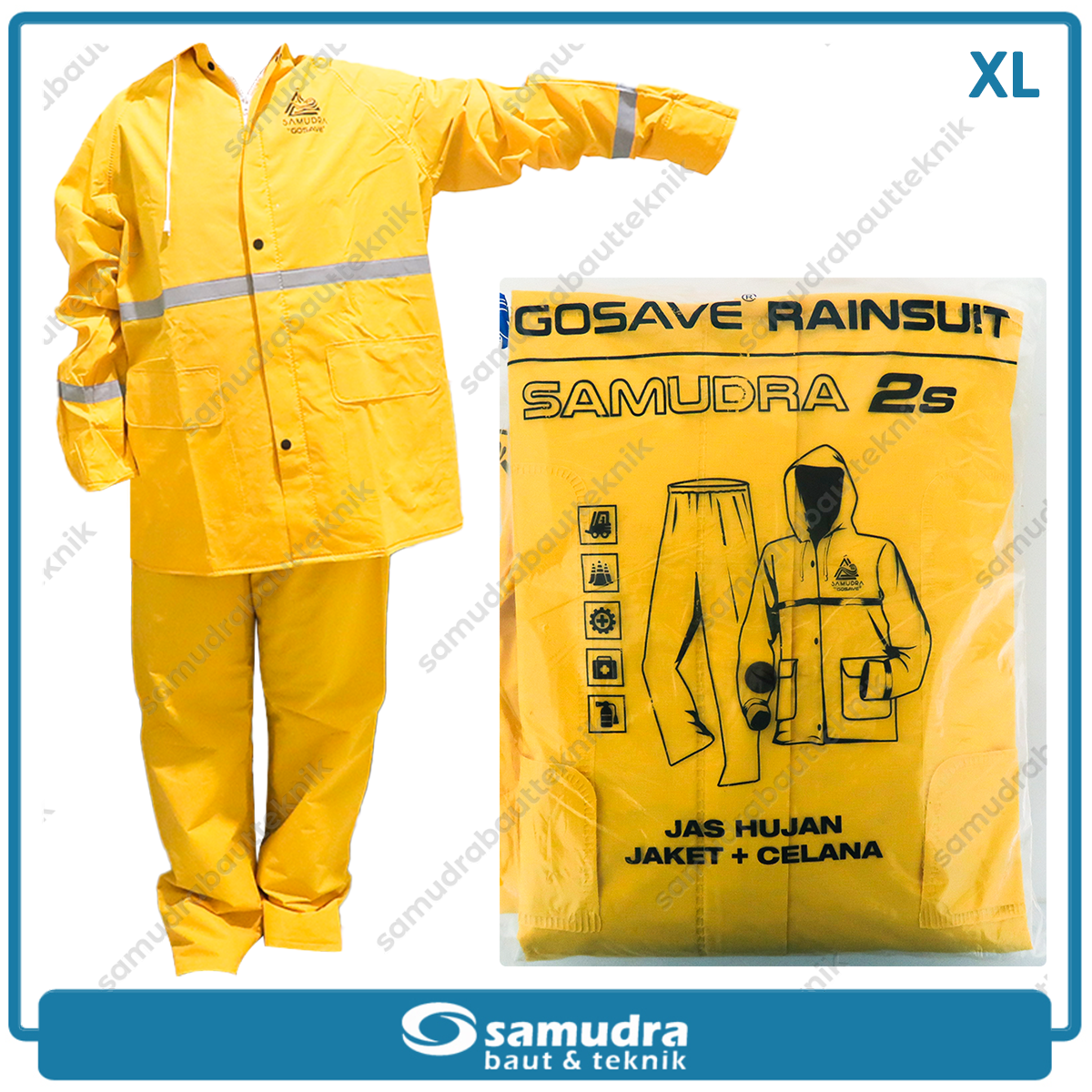 GOSAVE SAMUDRA 2S Jas Hujan Baju Celana (XL) Kuning