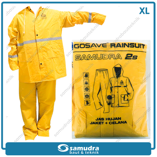 GOSAVE SAMUDRA 2S Jas Hujan Baju Celana (XL) Kuning