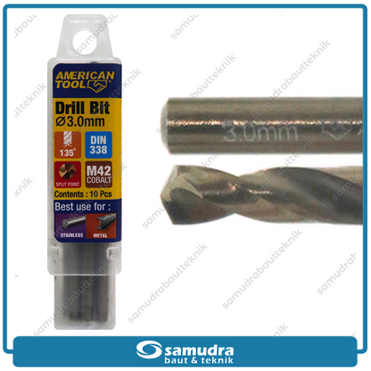 AMERICANTOOL 8959569 Mata Bor Cobalt M42 3 mm
