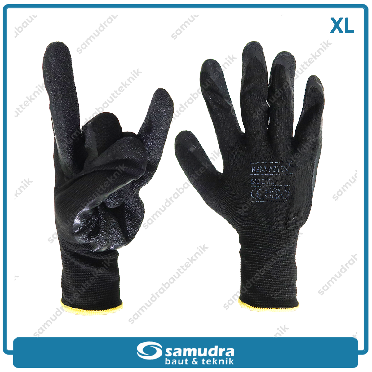 GUNTER SRNG-107 Sarung Tangan Safety PU (XL) Hitam Kuning GT-1001