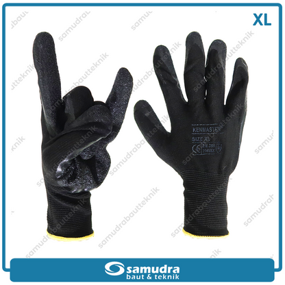 GUNTER SRNG-107 Sarung Tangan Safety PU (XL) Hitam Kuning GT-1001