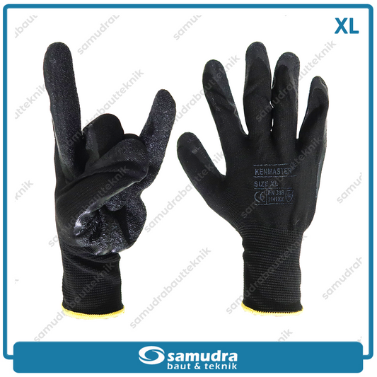 GUNTER SRNG-107 Sarung Tangan Safety PU (XL) Hitam Kuning GT-1001
