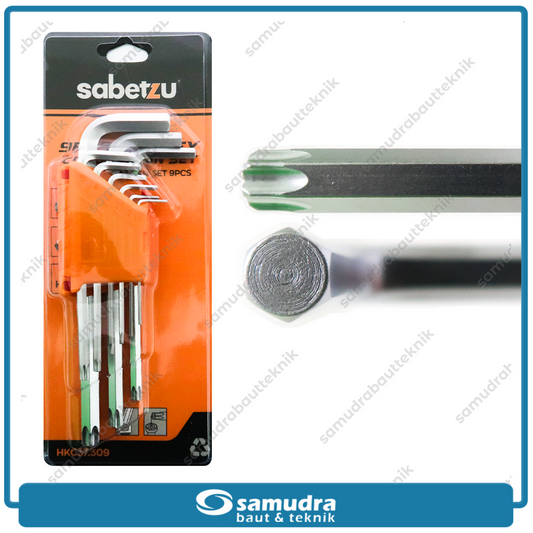 SABETZU HKC37.309 Kunci L Set Panjang Kombinasi Bintang 9 pcs