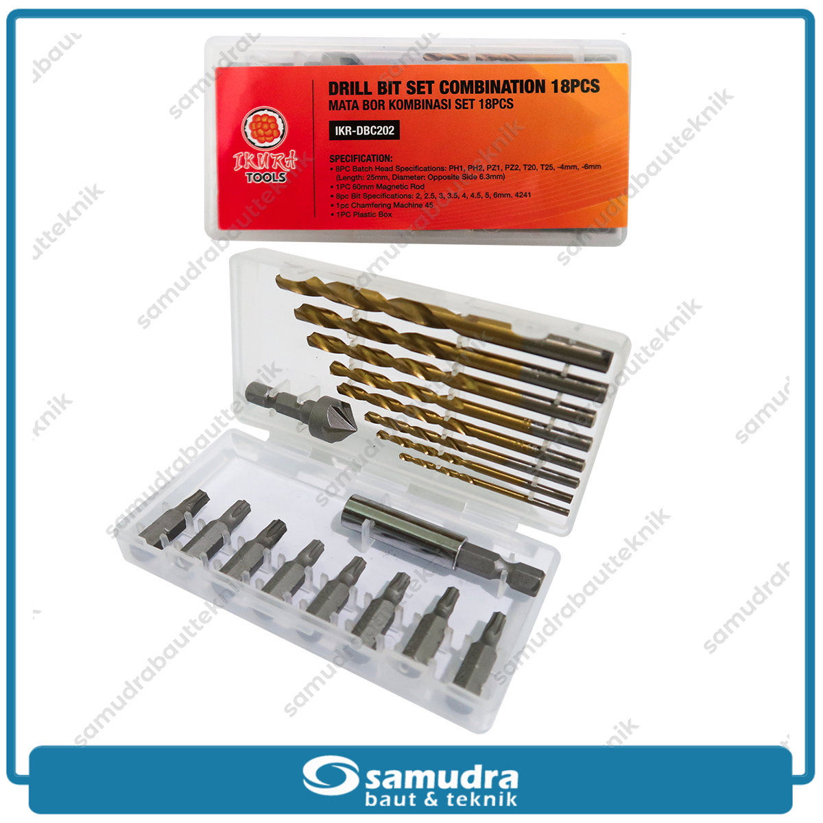 IKURA IKR-DBC202 Drill Bits Set Combination 18 pcs