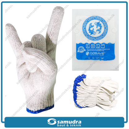 GOSAVE 1 Lusin Sarung Tangan Katun 5 Benang - Per Pasang