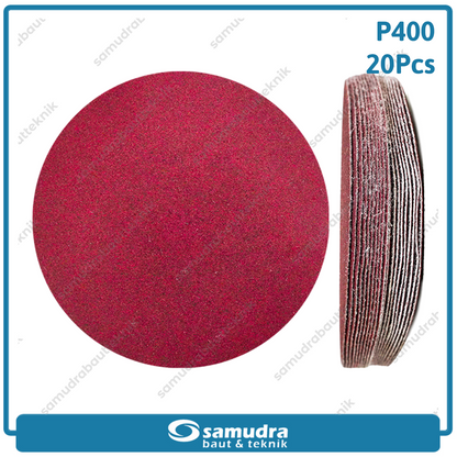 MST 20 pcs No. 400 Amplas Bulat Velcro Tempel Mata Gerinda Disc 4 Inch