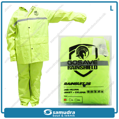 GOSAVE RAINSHIELD 2S Jas Hujan Baju Celana (L) Hijau