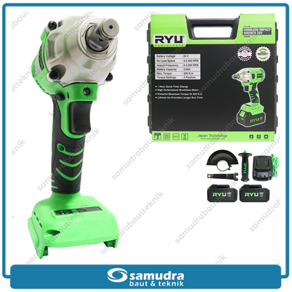 RYU RCW20V Mesin Buka Baut Mobil Baterai 20V / Cordless Impact Wrench