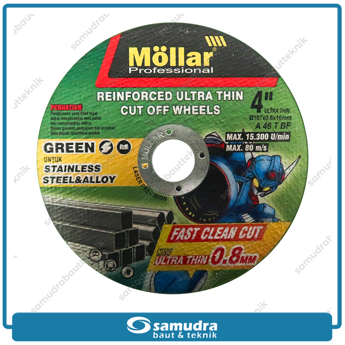MOLLAR 1BPG40 Batu Gerinda Potong Ultra Thin 4" Hijau / Cutting Wheel