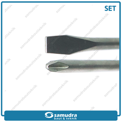 [PAKET] 2 Set Obeng Gg. Karet C. Grip "ATS" ACG1 6" (+) (-)