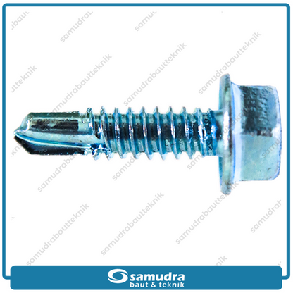 LION 5.000 pcs Sekrup Baja Ringan 10 x 19 Baut Roofing Putih 3/4 SDS Self Drilling Screw