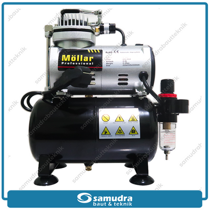 MOLLAR MACP189 Mesin Kompresor Airbrush Oilless 1/4 HP 3 Liter