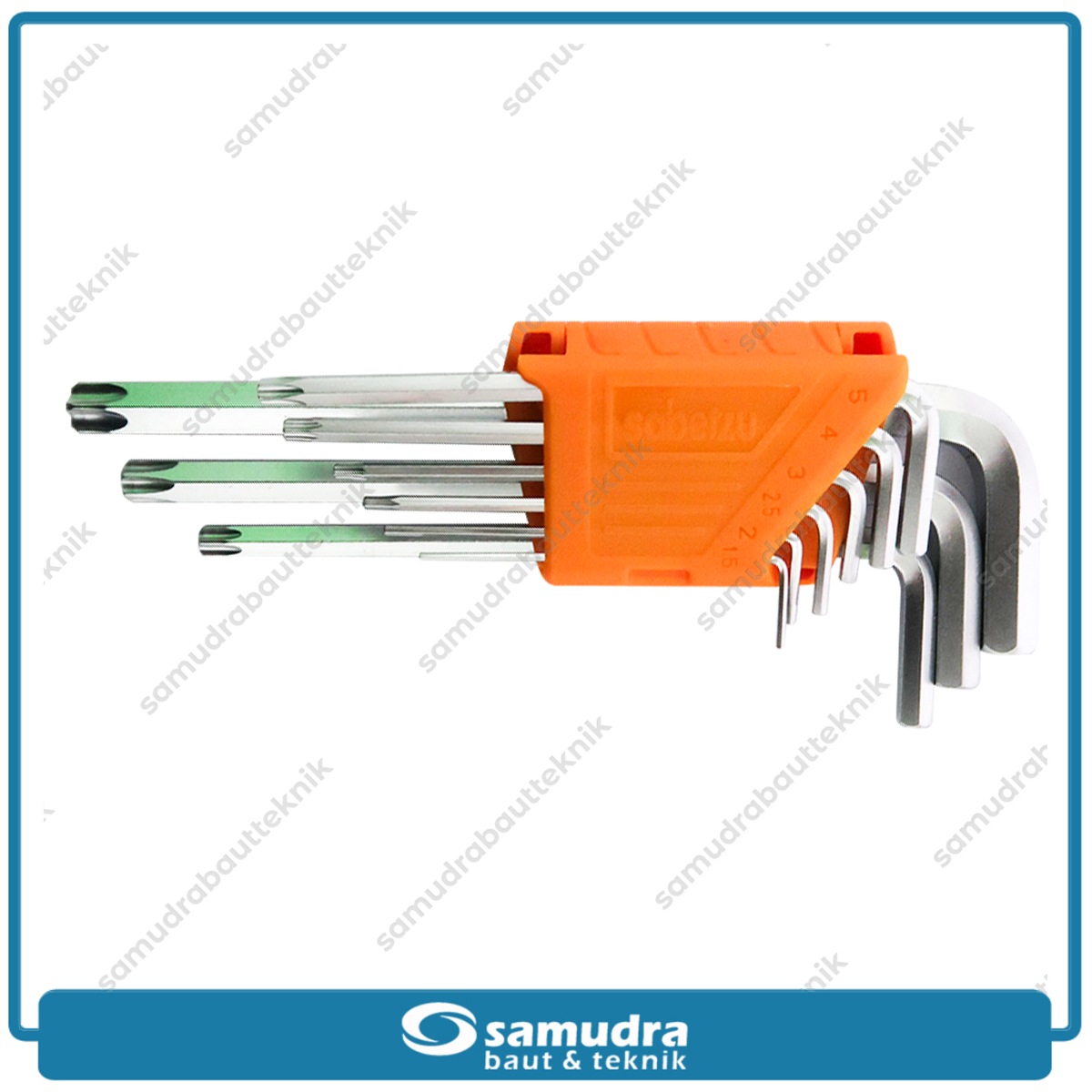 SABETZU HKC37.309 Kunci L Set Panjang Kombinasi Bintang 9 pcs