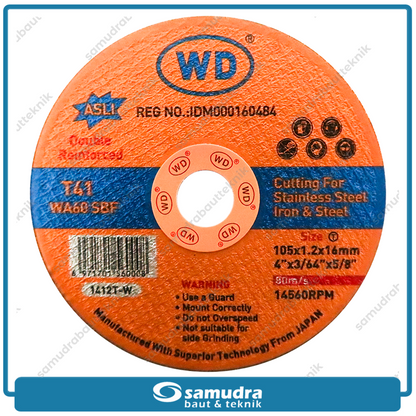 WD 1 PAK 20 Pcs Mata Gerinda Potong Besi Stainless Cutting Gurinda 4x1