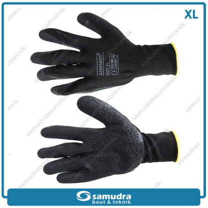 GUNTER SRNG-107 Sarung Tangan Safety PU (XL) Hitam Kuning GT-1001