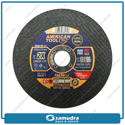 AMERICANTOOL 8959436-B FASTOCUT BLACK Mata Gerinda Potong Besi 4" Hitam