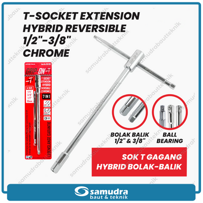 GRIPON 88-390 Kunci Sok T Hybrid Gagang Bolak Balik 7 in 1