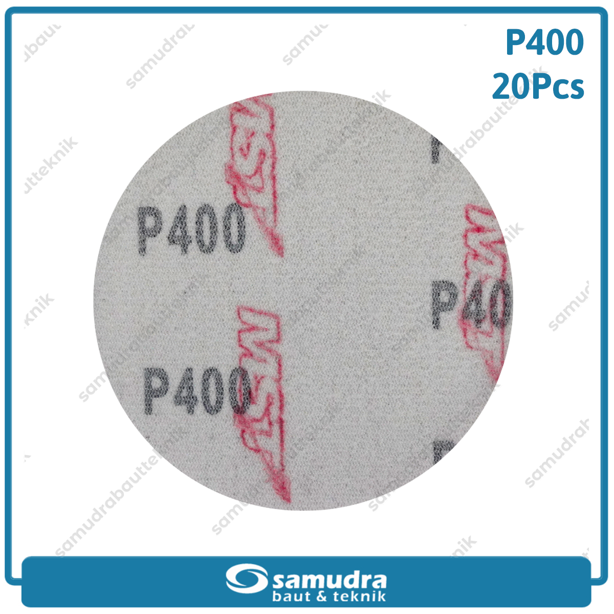 MST 20 pcs No. 400 Amplas Bulat Velcro Tempel Mata Gerinda Disc 4 Inch