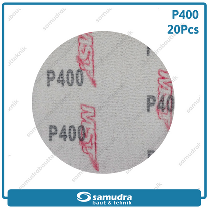MST 20 pcs No. 400 Amplas Bulat Velcro Tempel Mata Gerinda Disc 4 Inch