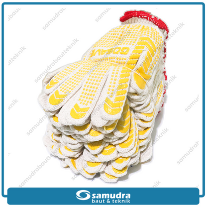 GOSAVE 1 Lusin Sarung Tangan Kerja Bintik Kuning