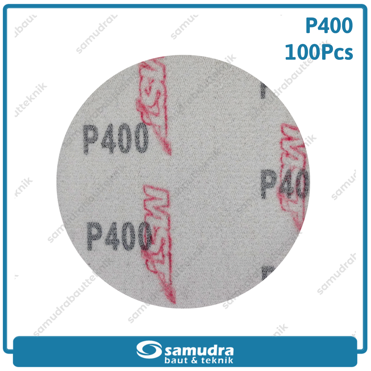 MST 100 pc No. 400 Amplas Bulat Velcro Tempel Mata Gerinda Disc 4 Inch