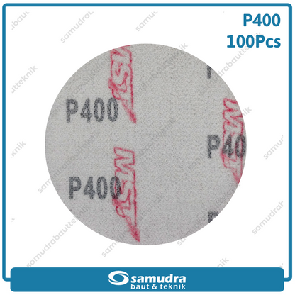 MST 100 pc No. 400 Amplas Bulat Velcro Tempel Mata Gerinda Disc 4 Inch