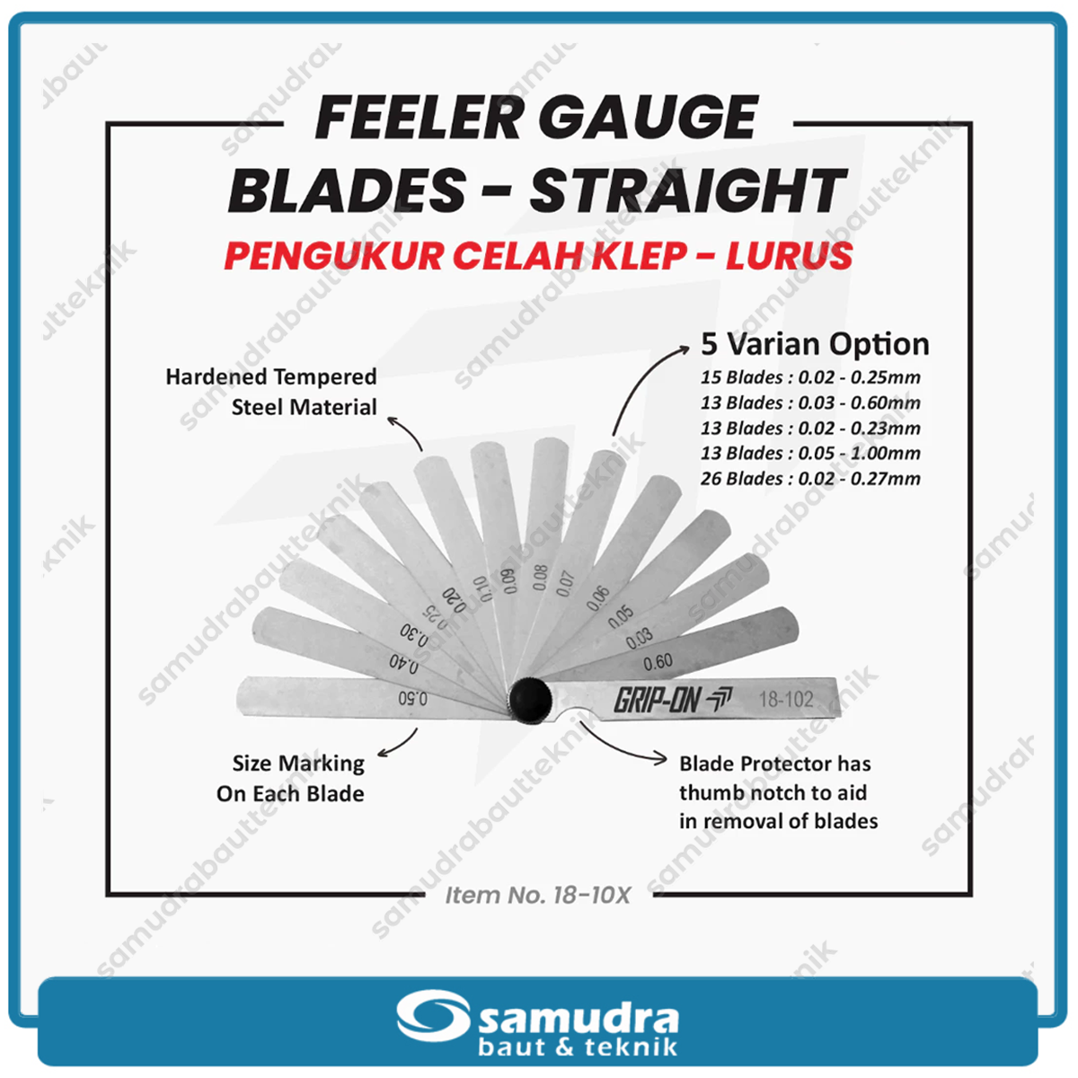 GRIPON 18-102 Feeler Gauge 13 Blades