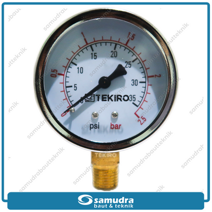 TEKIRO AU-PG1395 Alat Ukur Tekanan Angin 2.5" Lonceng 2.5 bar