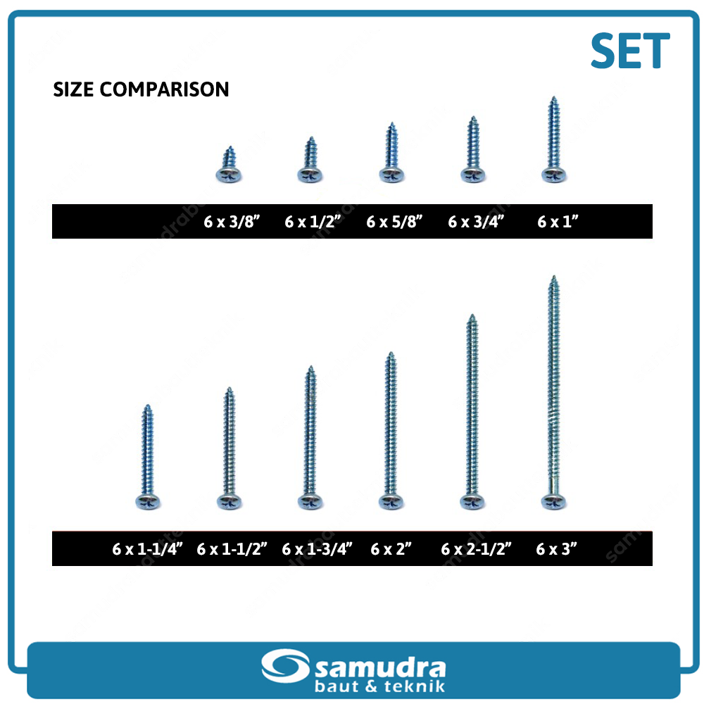 SMD 50 pcs Sekrup Fisher Set S6 S8 Lancip Besar