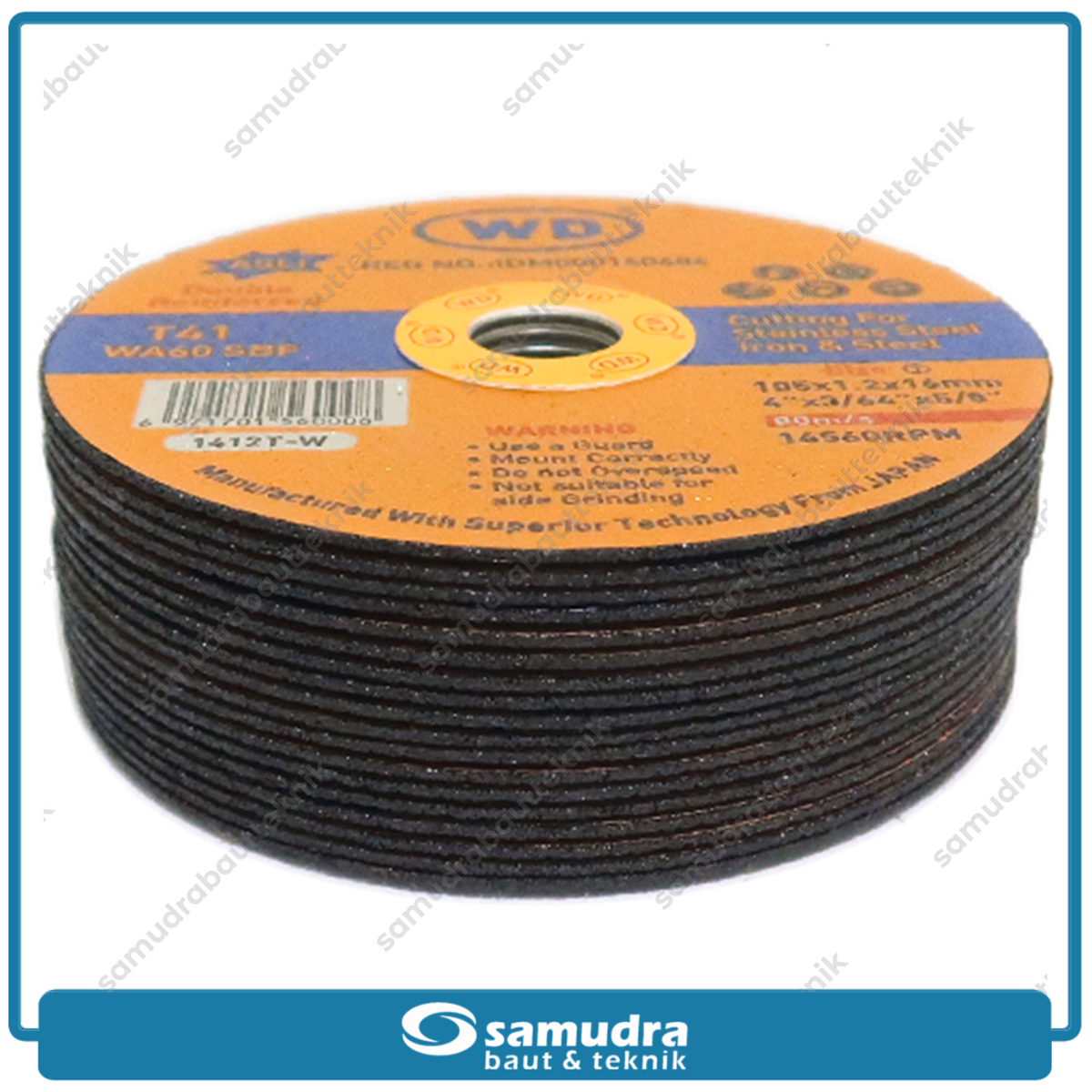 WD 1 PAK 20 Pcs Mata Gerinda Potong Besi Stainless Cutting Gurinda 4x1