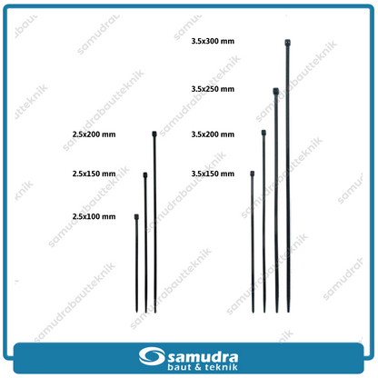 Paket 5 Set JP Kabel Ties 2.5 x 100 mm Hitam