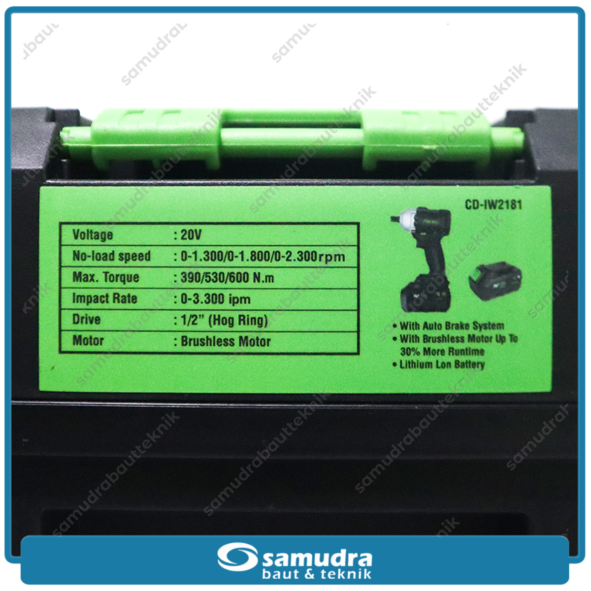 TEKIRO CD-IW2181 Mesin Buka Baut Mobil 1/2" Baterai 20V / Cordless Impact Wrench