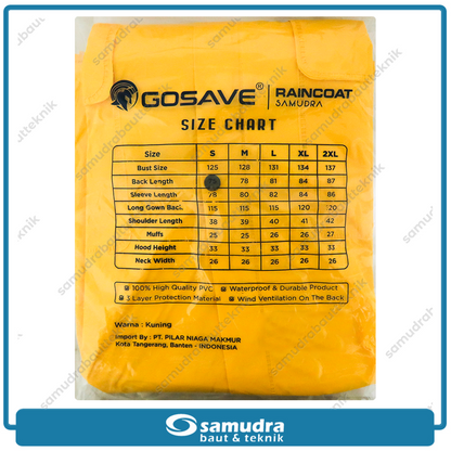 GOSAVE SAMUDRA 1S Jas Hujan Terusan (XL) Kuning