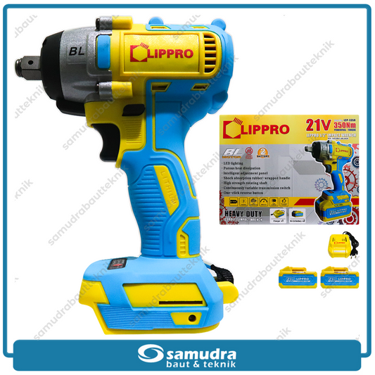 LIPPRO LCP-3350 Cordless Impact Wrench 1/2" 350 Nm Baterai 21V