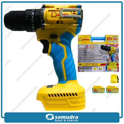 LIPPRO LCP-1350 Cordless Impact Drill 13 mm 50 Nm Baterai 21V