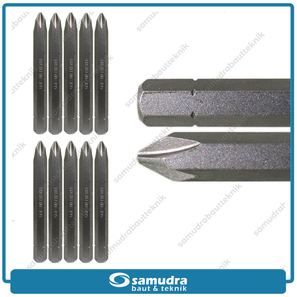 GRIP ON 84-202 Mata Obeng Ketok Ph 2 Heavy Duty Impact Set 10 Pcs