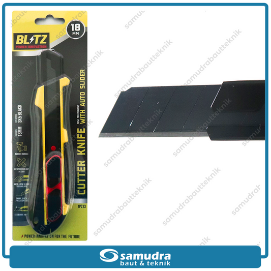 BLITZ 1PC13 Pisau Cutter Besar SK5 Autolock 18 mm Hitam