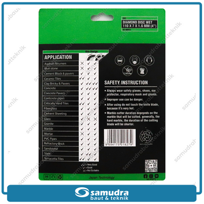 RYU AC-DD019 Mata Potong Keramik Basah 4" / Diamond Wheel Wet