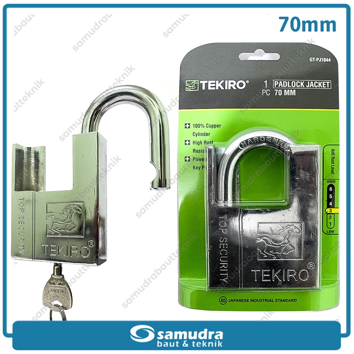 TEKIRO GT-PJ1844 Gembok Jaket 70 mm