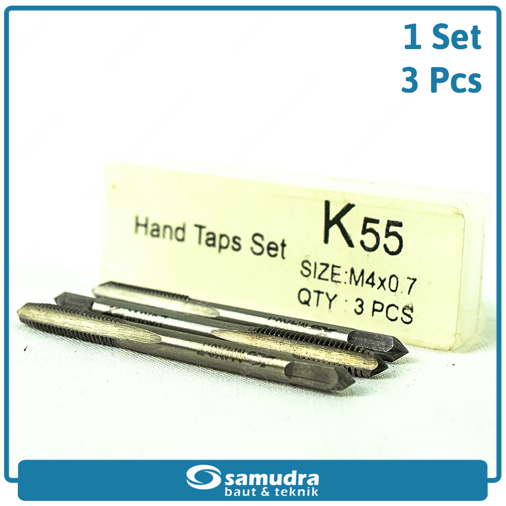 K55 K55-SW-HTS-M04 Hand Taps M4 x 0.7 Set 3 pcs