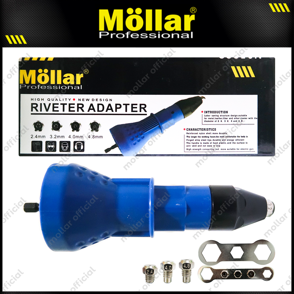 MOLLAR N35000 Adaptor Rivet Mesin Bor
