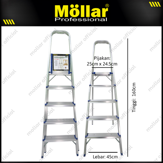 MOLLAR Tangga Rumah Aluminium 5 Step 1.6 meter