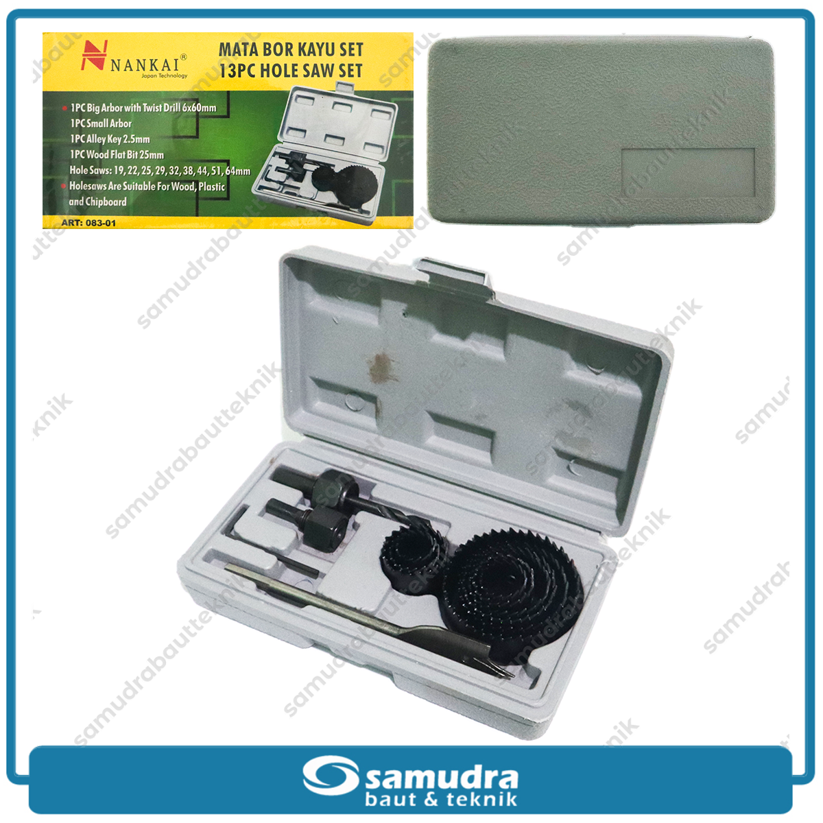 NANKAI 083-01 Hole Saw Set 13 pcs / Mata Bor Holesaw Kayu