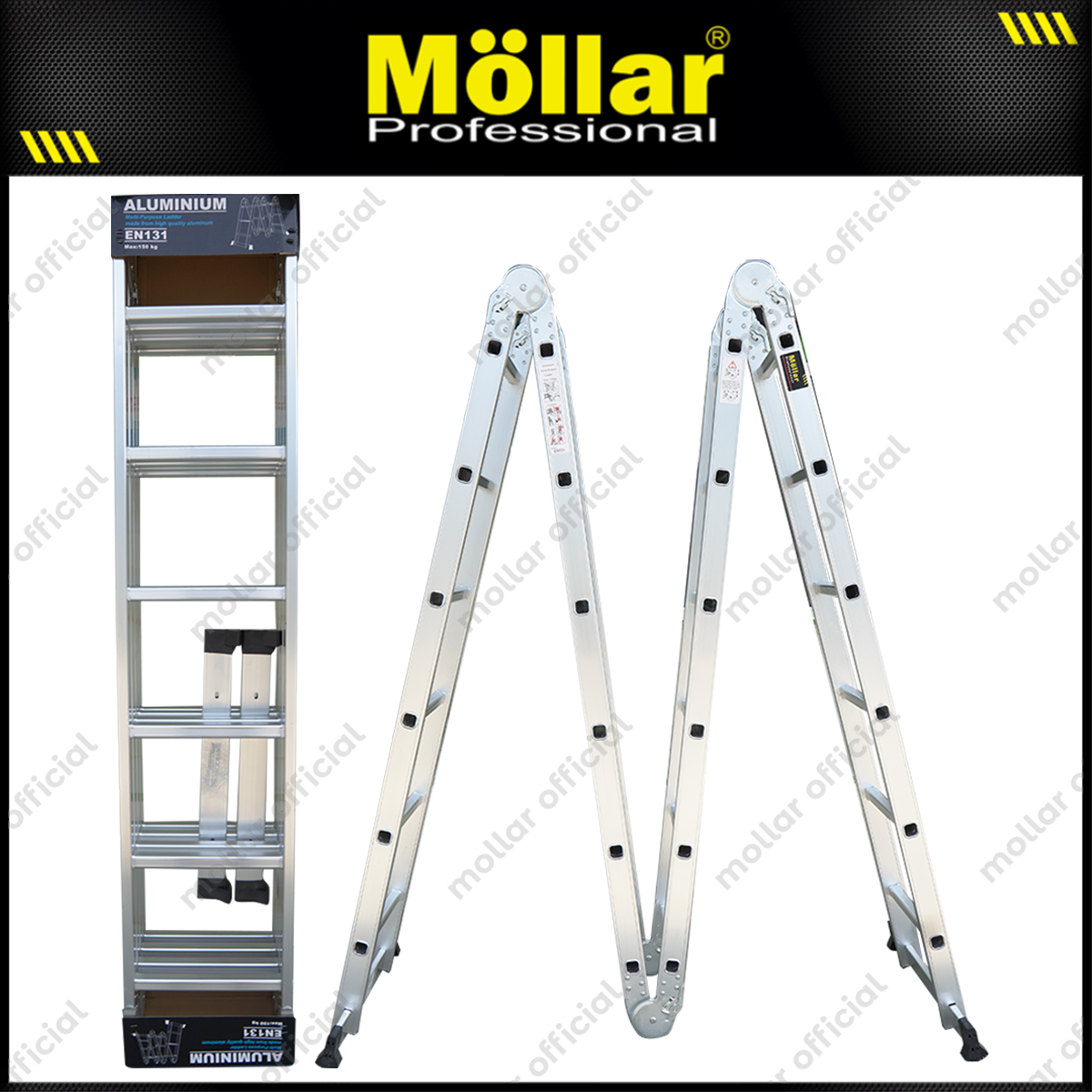 MOLLAR Tangga Lipat Alumunium A 4x6 6.8 meter