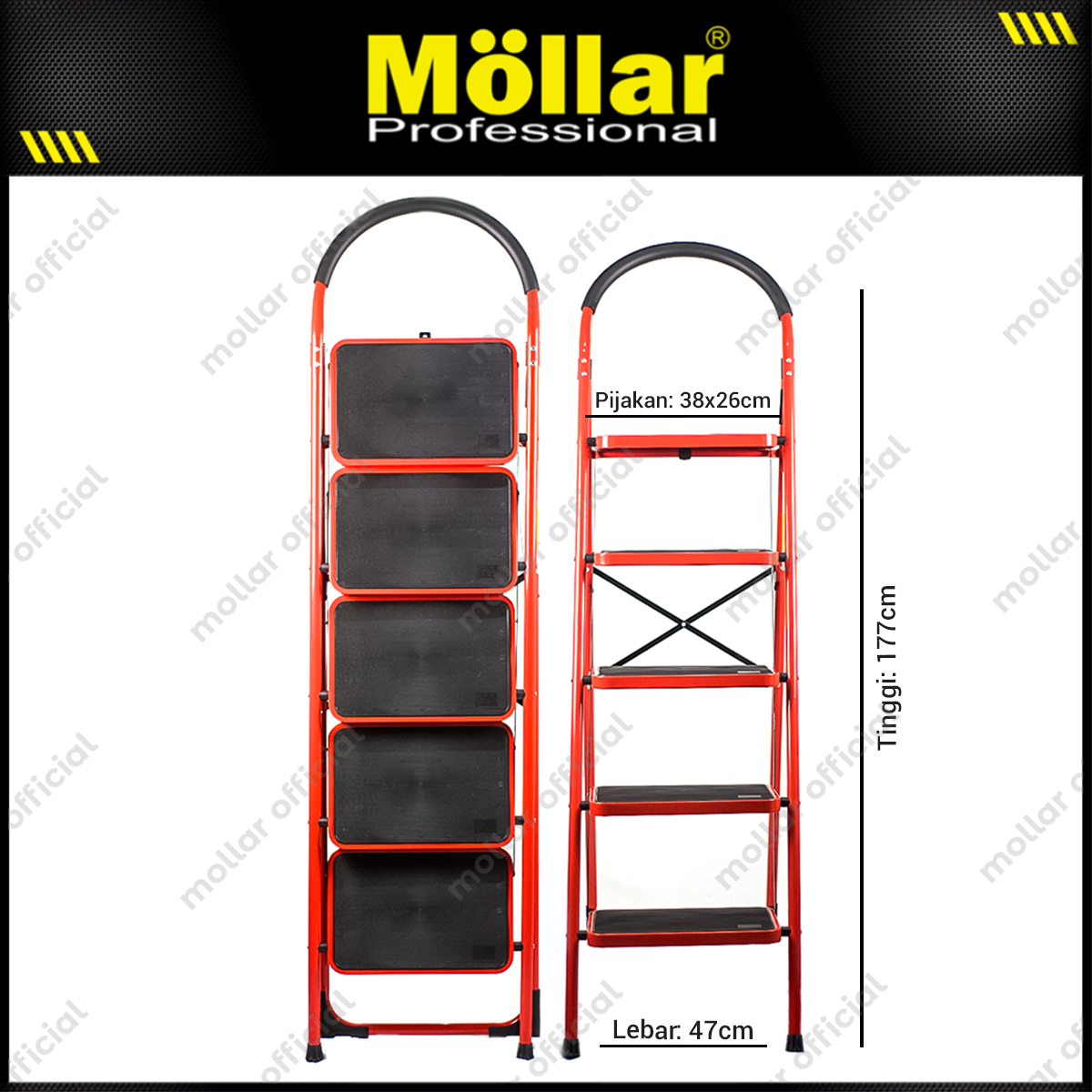 MOLLAR Tangga Rumah Besi 5 Step 1.8 meter
