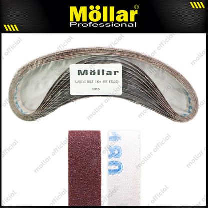 MOLLAR Mata Amplas Sabuk No 180 Adaptor Mesin Gerinda Belt Sander - 10 Pcs